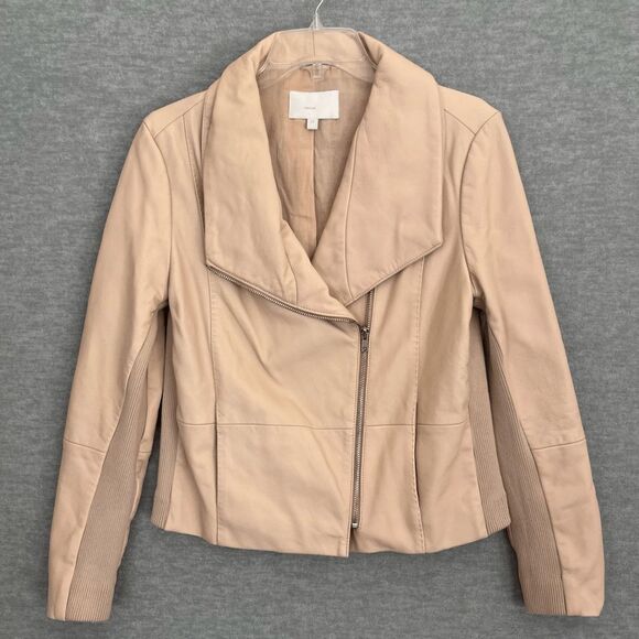 Walter Baker Leather Moto Jacket Size M Blush Nude Minimalist Luxury Minimalist - Picture 14 of 14